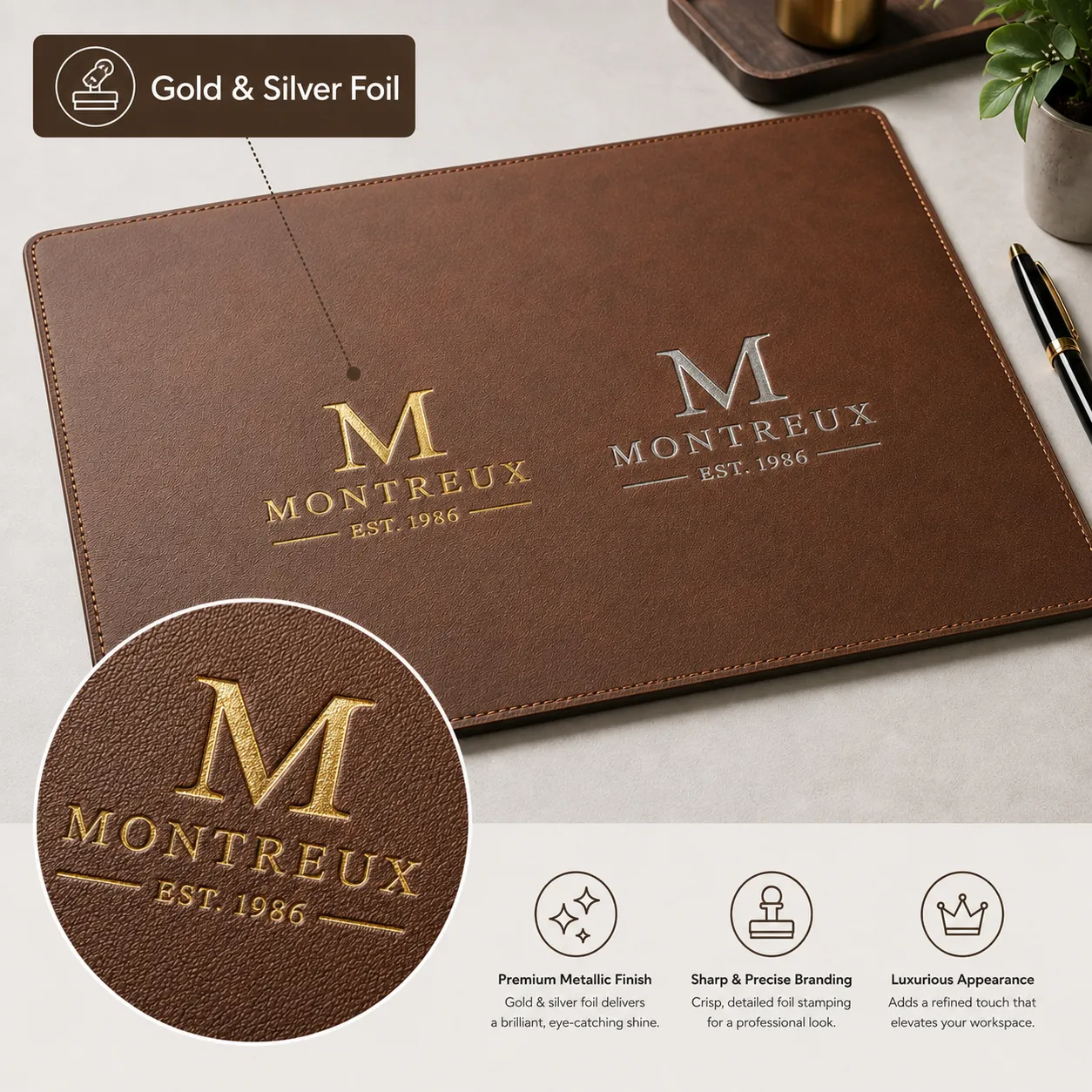 Foil Stamping for custom leather products