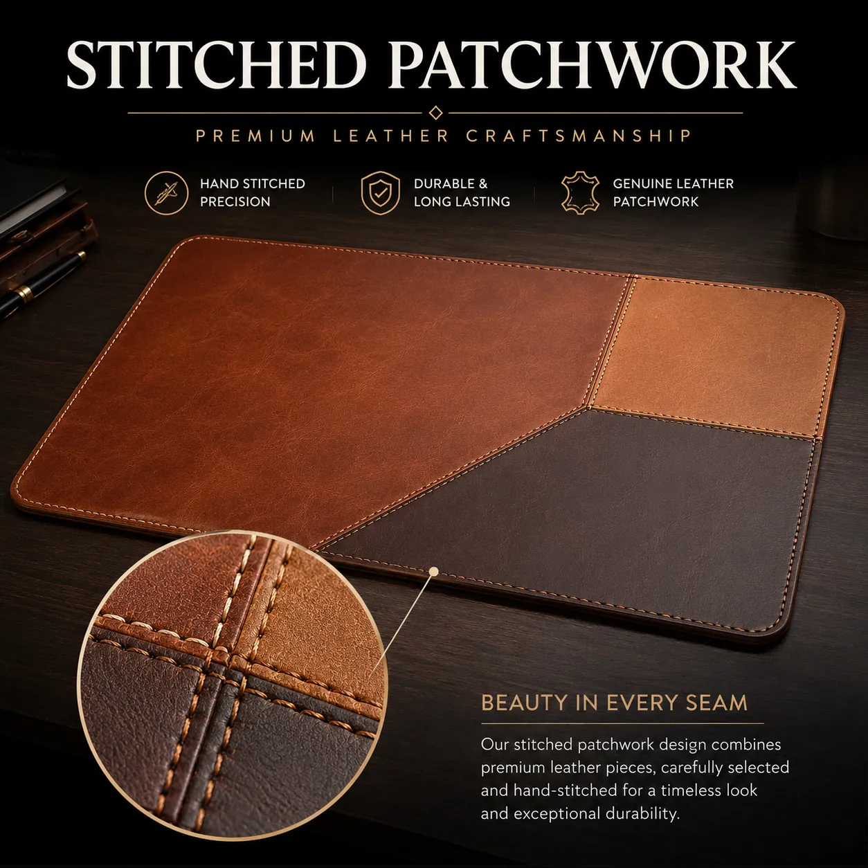 Stitched Patchwork for custom leather products