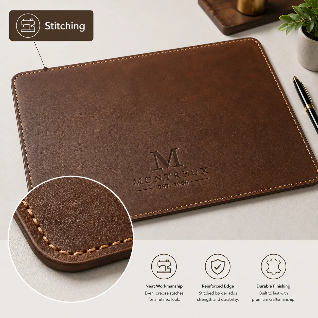 Stitching for custom leather products