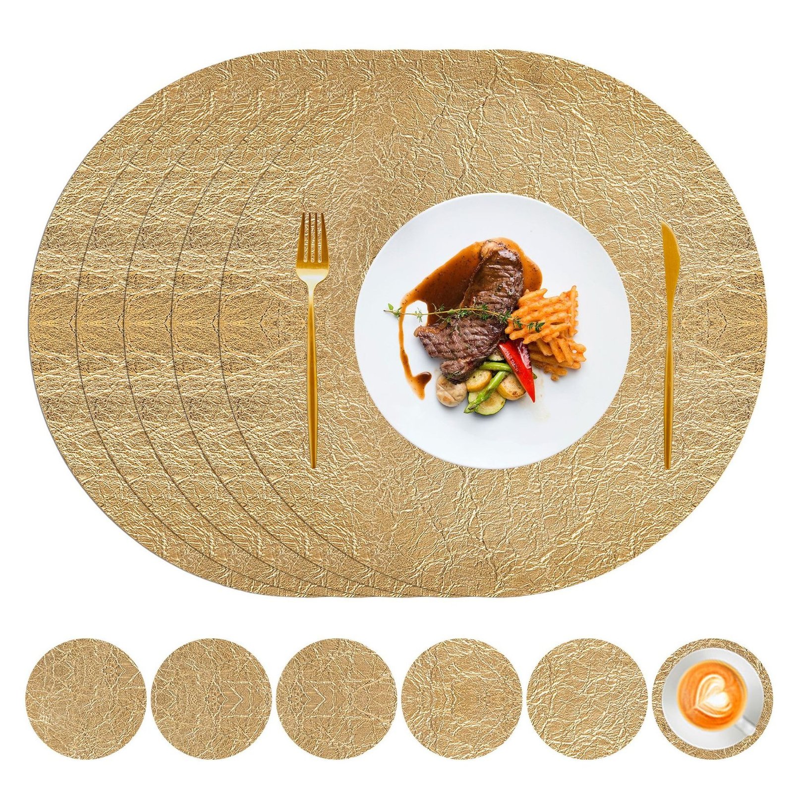 Custom Round Woven Leather Placemat