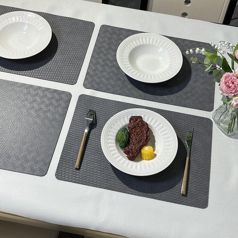 Custom Square Woven Leather Placemat Set detail