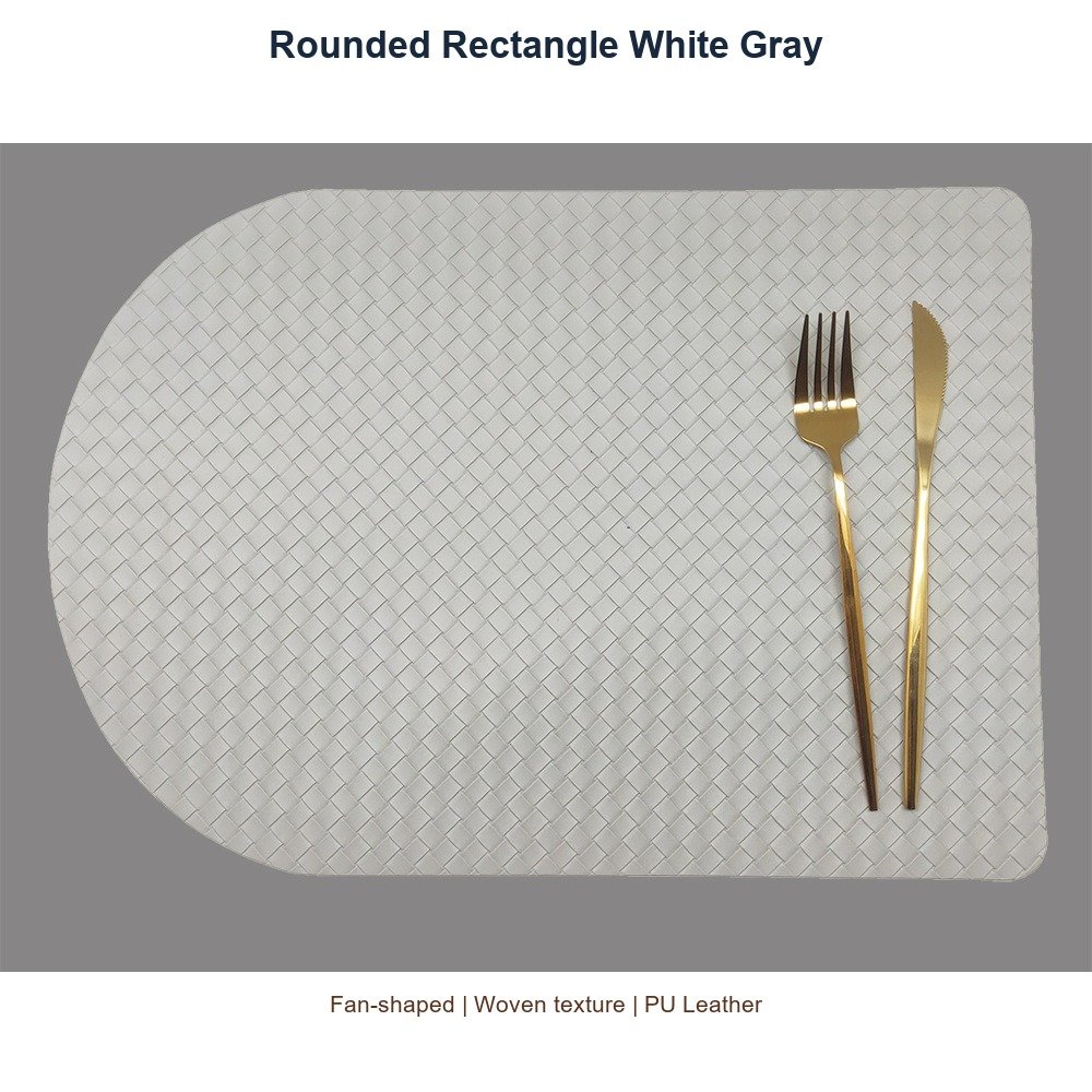 Rounded Rectangle White Gray SKU