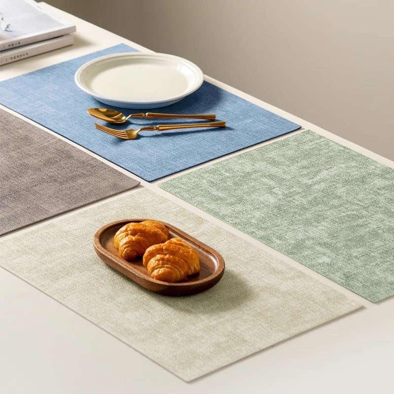 Custom Marble Texture Rectangular Leather Placemat