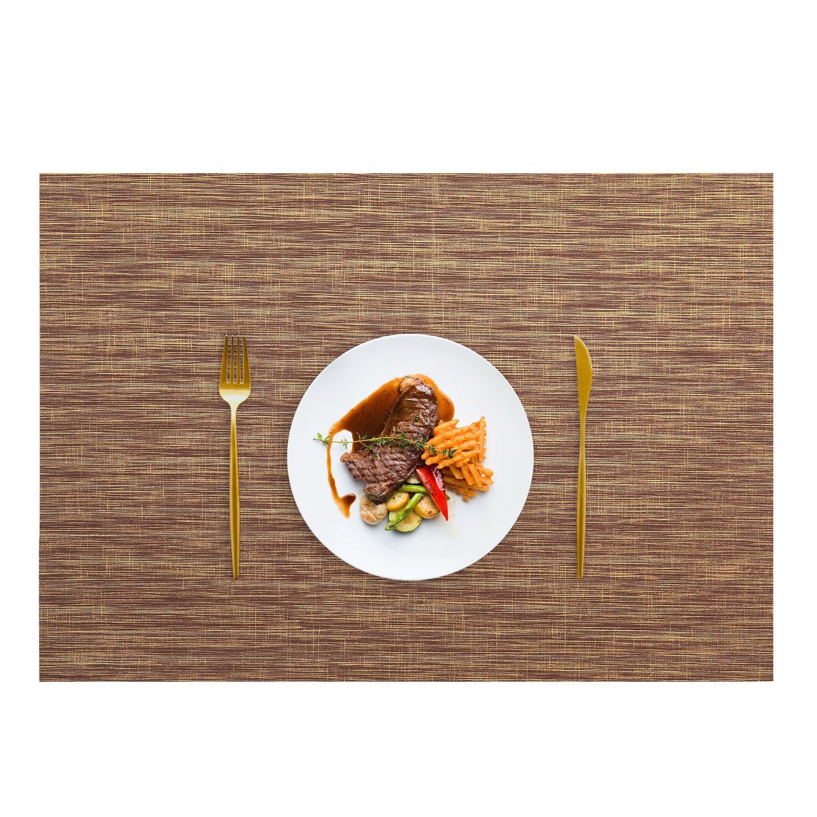 Custom Gray Rectangular Leather Placemat detail