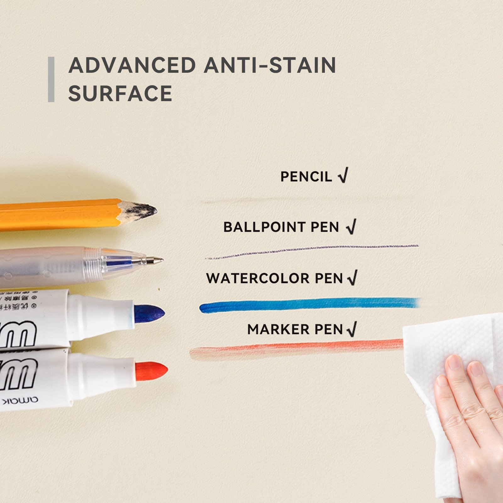 Anti-Stain Silicone Leather Desk Mat detail