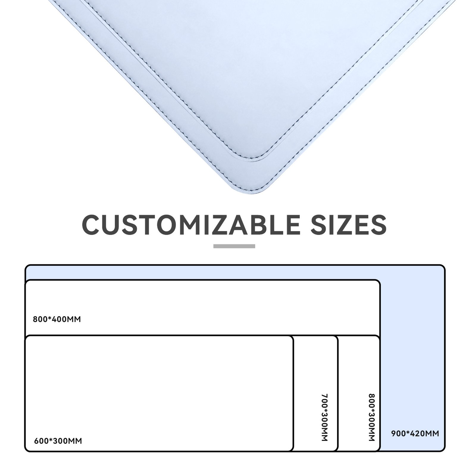 Anti-Stain Silicone Leather Desk Mat detail