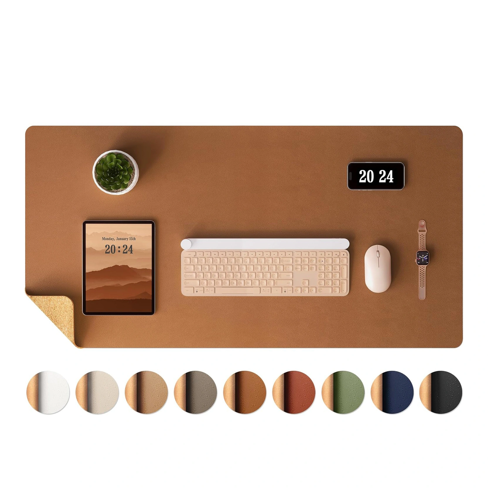 Custom Dual-Sided Cork Leather Desk Pad
