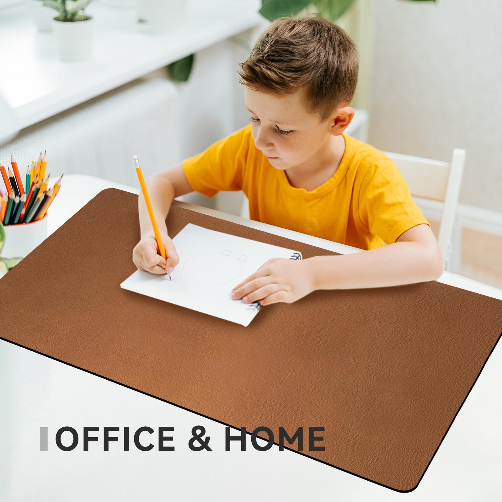 Custom Dual-Sided Cork Leather Desk Pad detail