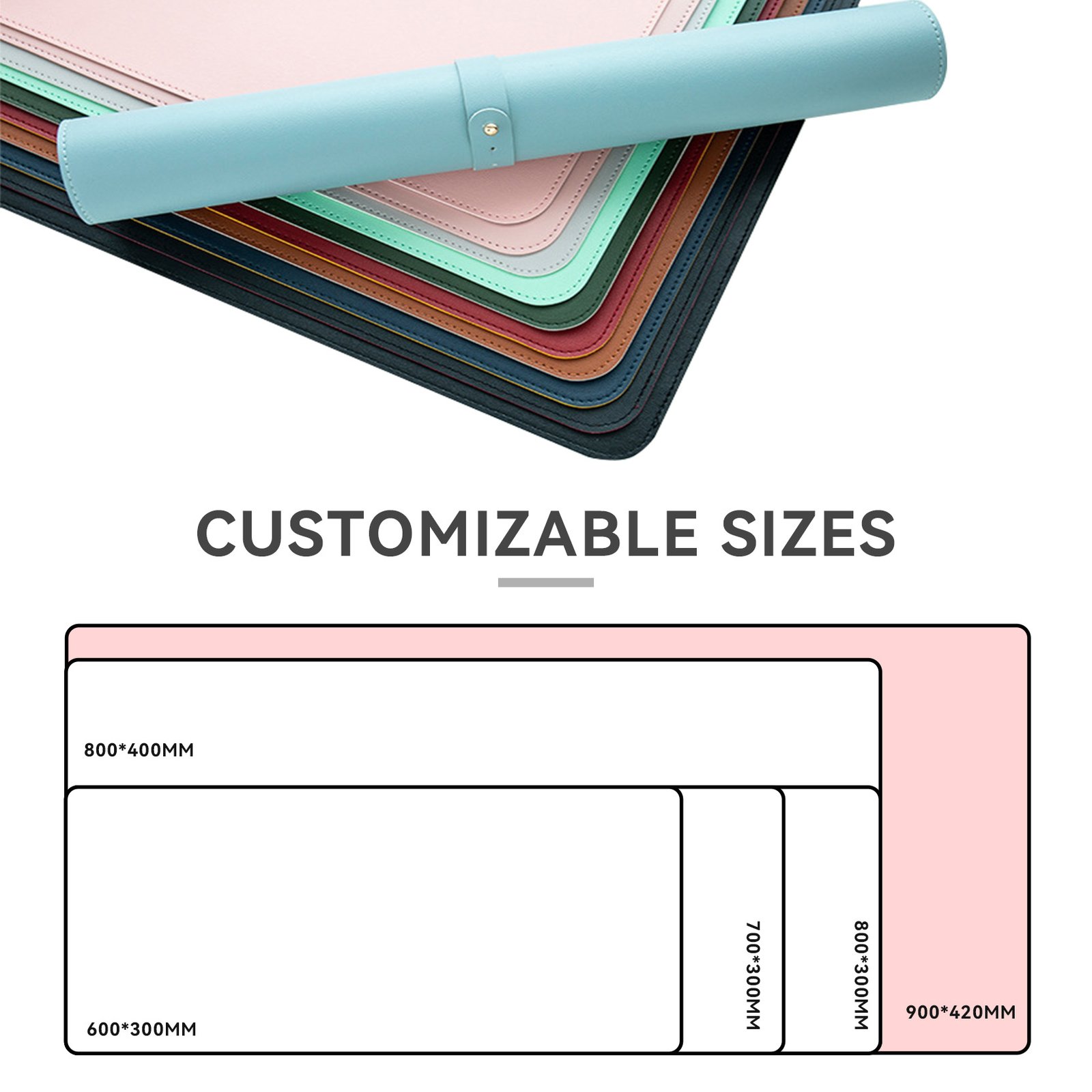 Custom Dual-Sided Waterproof Leather Desk Pad detail