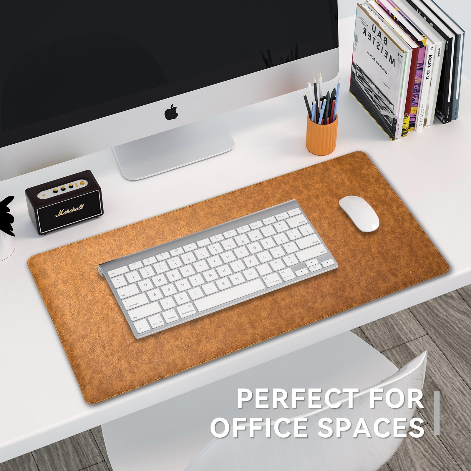 Dual-Sided Vintage Look Leather Desk Mat detail