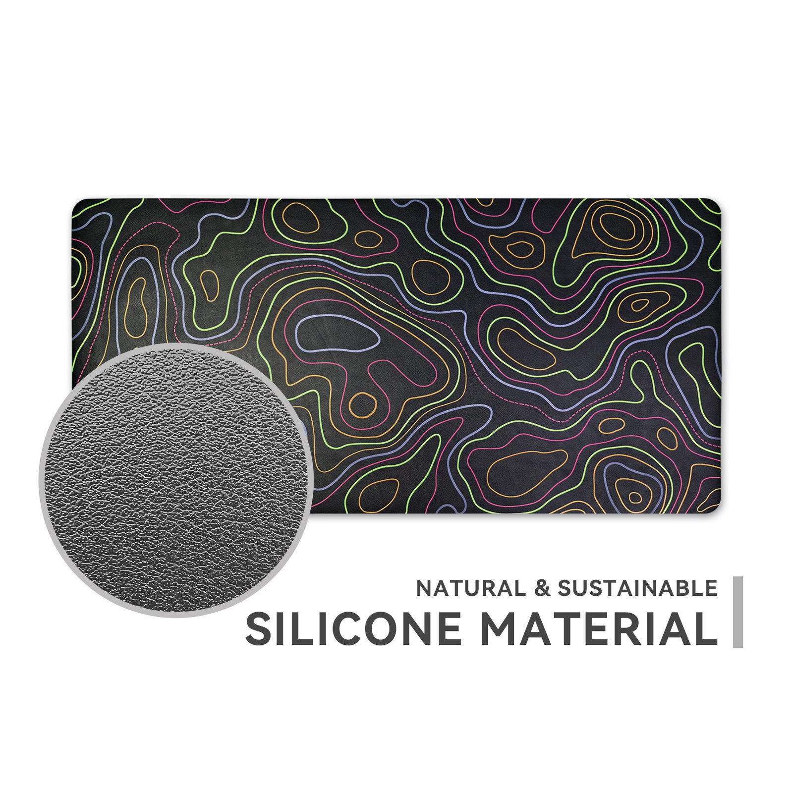 Premium PU Leather Desk Mat with Silicone Base detail