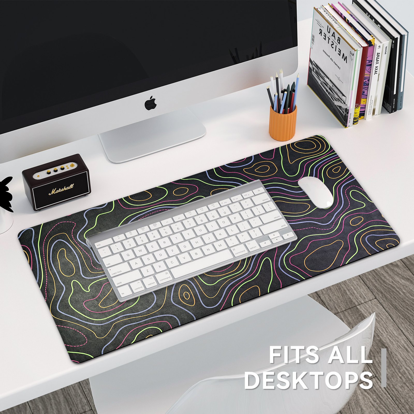 Premium PU Leather Desk Mat with Silicone Base detail