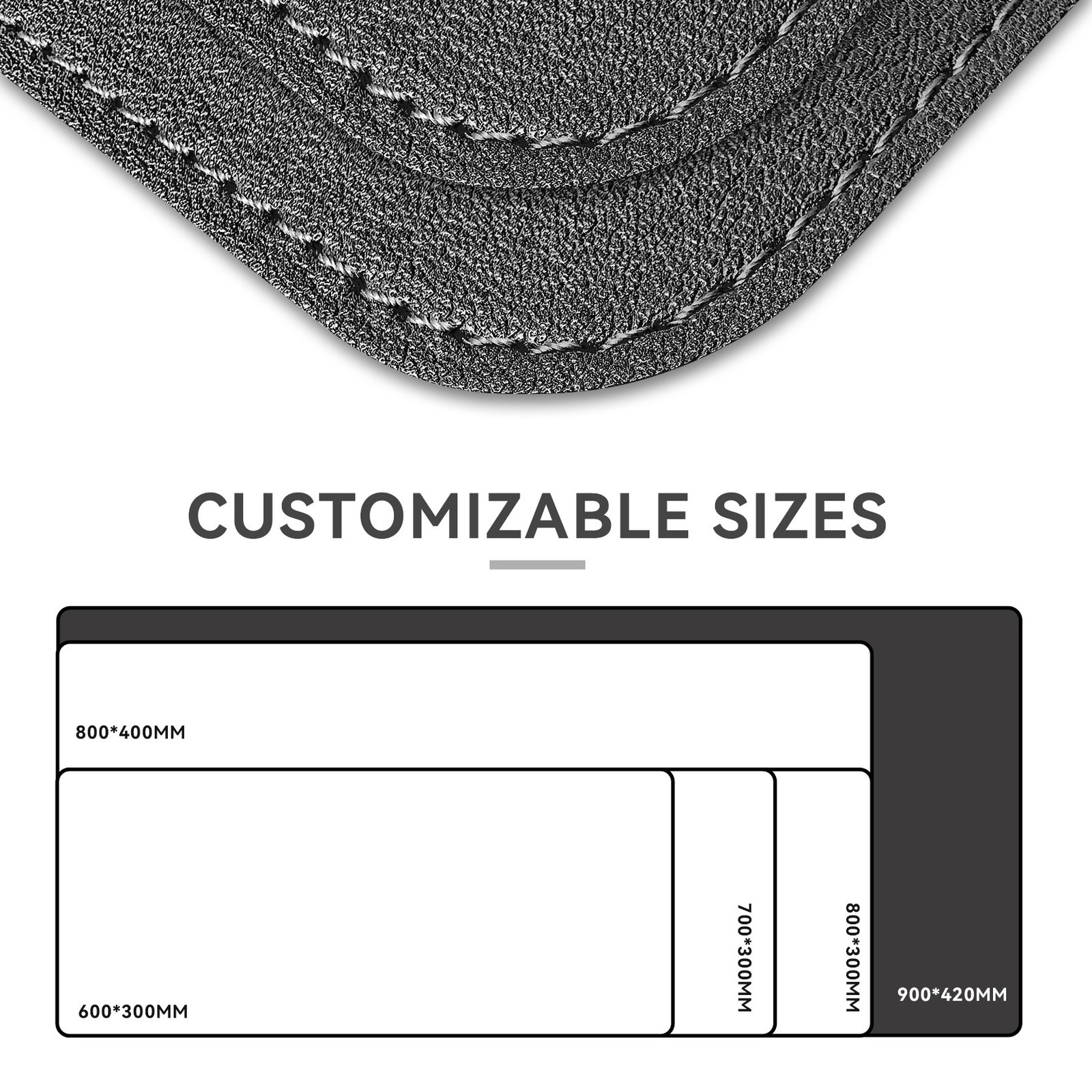 Premium PU Leather Desk Mat with Silicone Base detail
