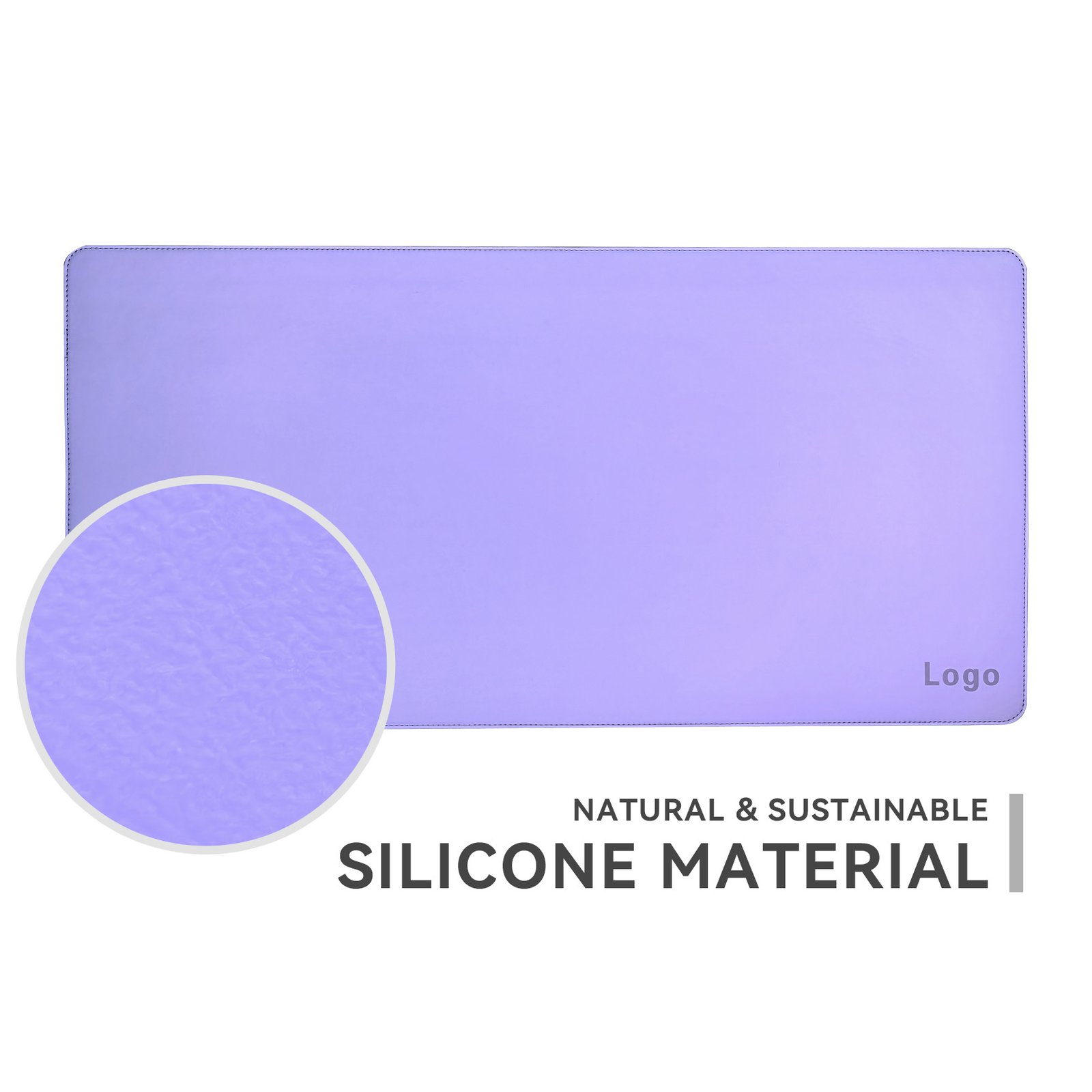 Premium Silicone Leather Desk Mat with Rubber Base detail