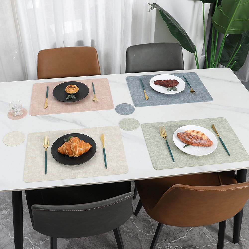 Custom Premium Leather Placemat Dining Set
