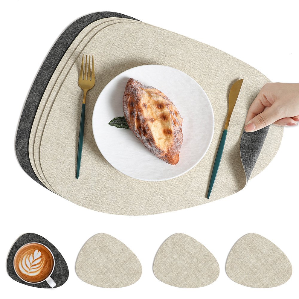 Custom Double-Sided Woven Teardrop Leather Placemat