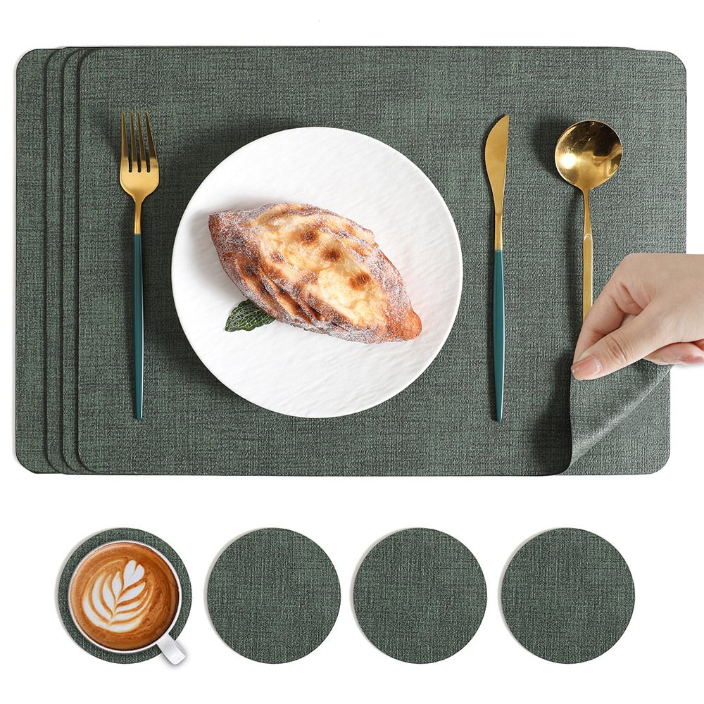 Custom Square Textured Leather Placemat