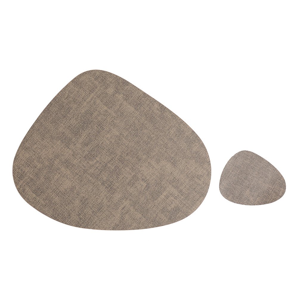Custom Teardrop Textured Leather Placemat detail