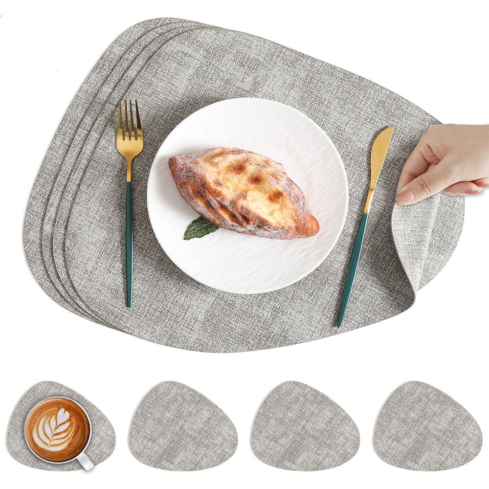 Custom Teardrop Textured Leather Placemat detail