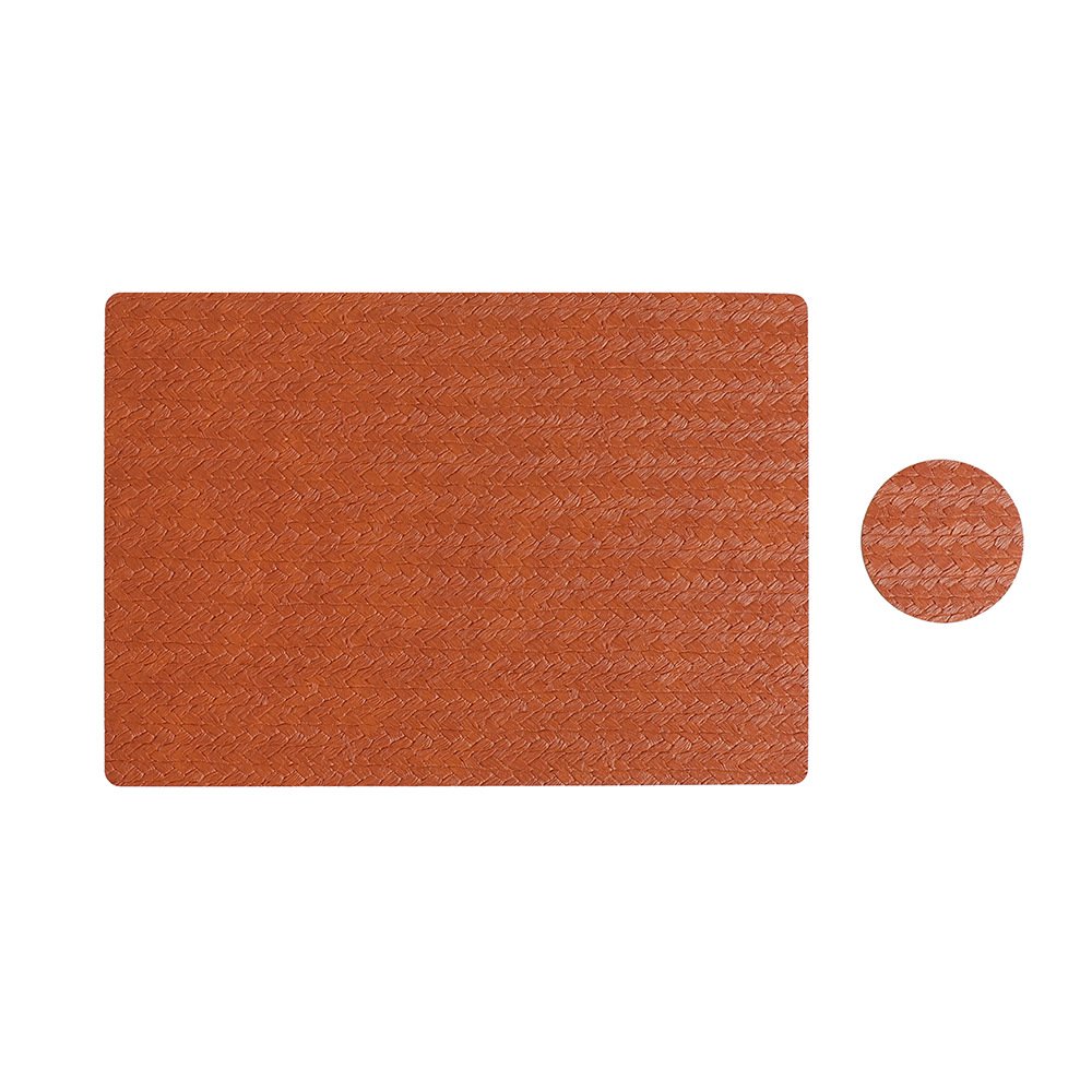 Custom Wheat Grain Square Leather Placemat detail