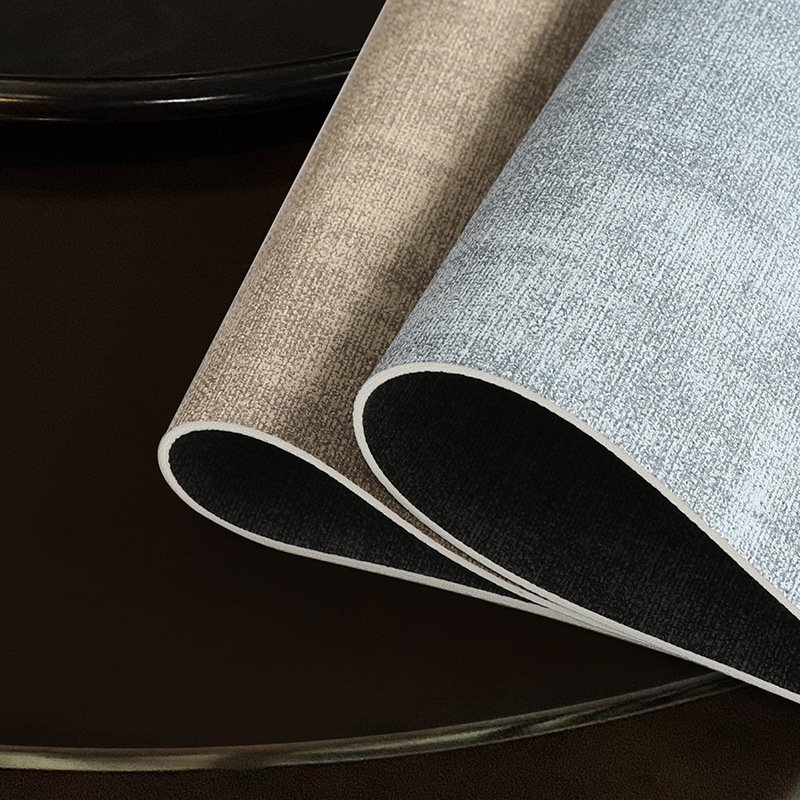 Custom Woven Fan-Shaped Leather Placemat detail