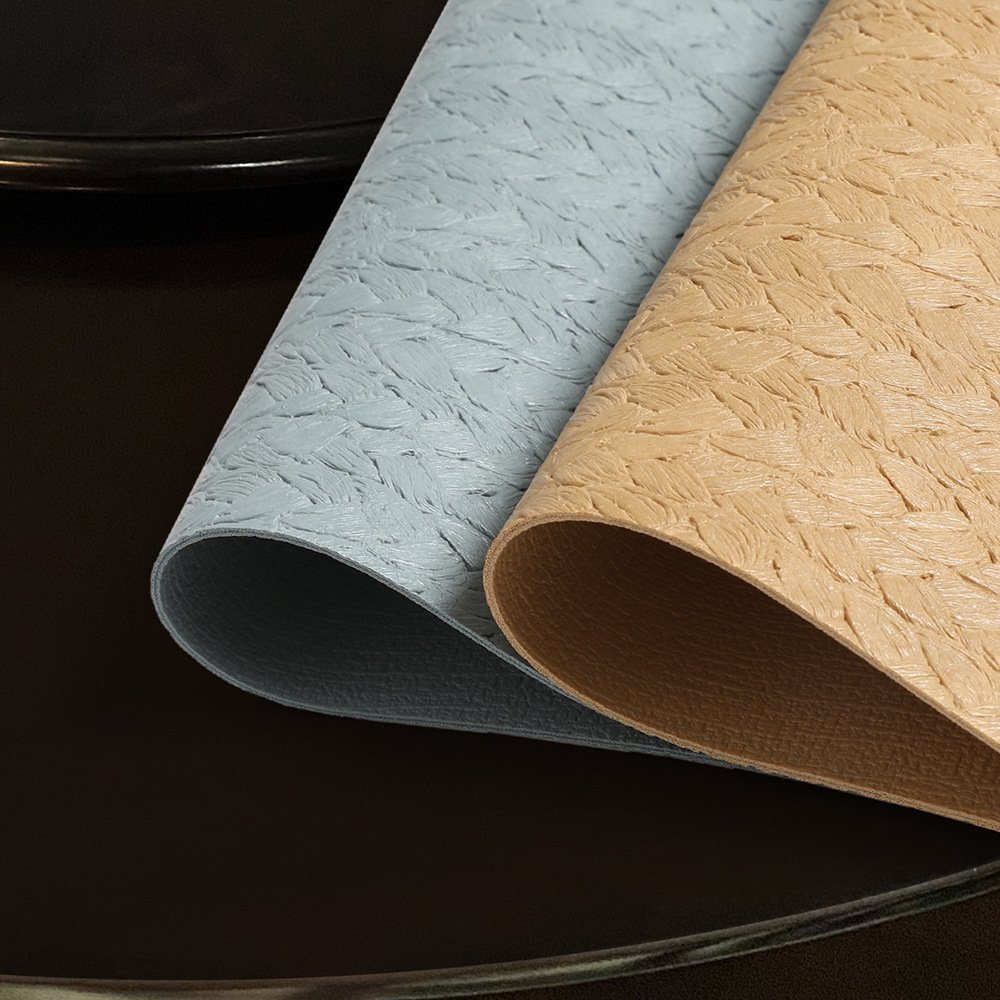 Custom Nappa Texture Fan-Shaped Leather Placemat detail