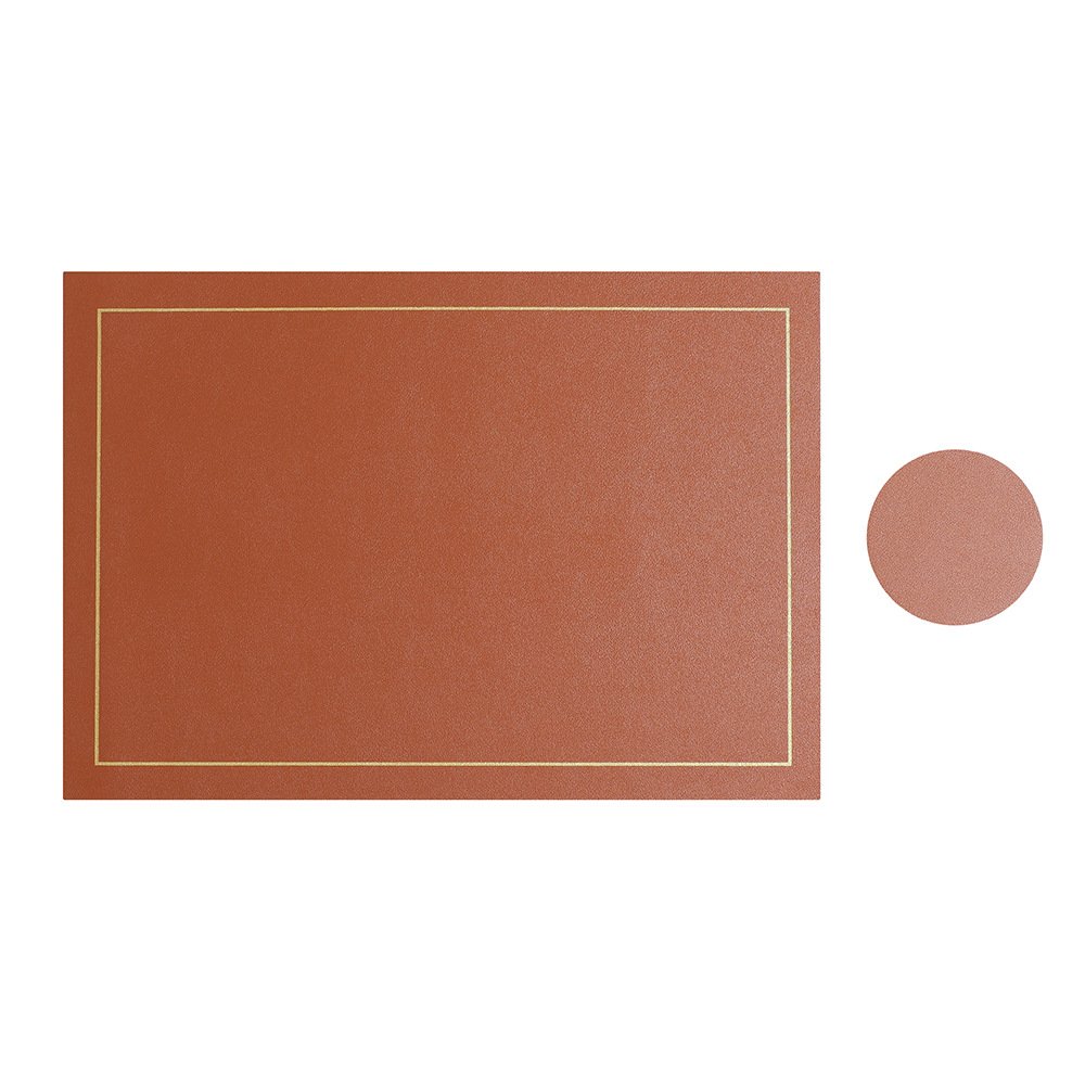 Custom Double-Sided Square Leather Placemat detail