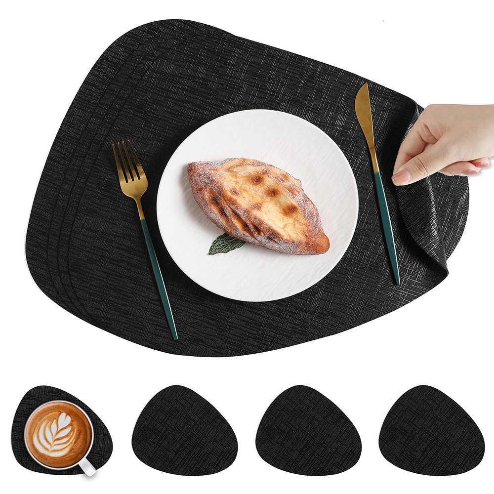 Custom Metallic Grain Teardrop Leather Placemat
