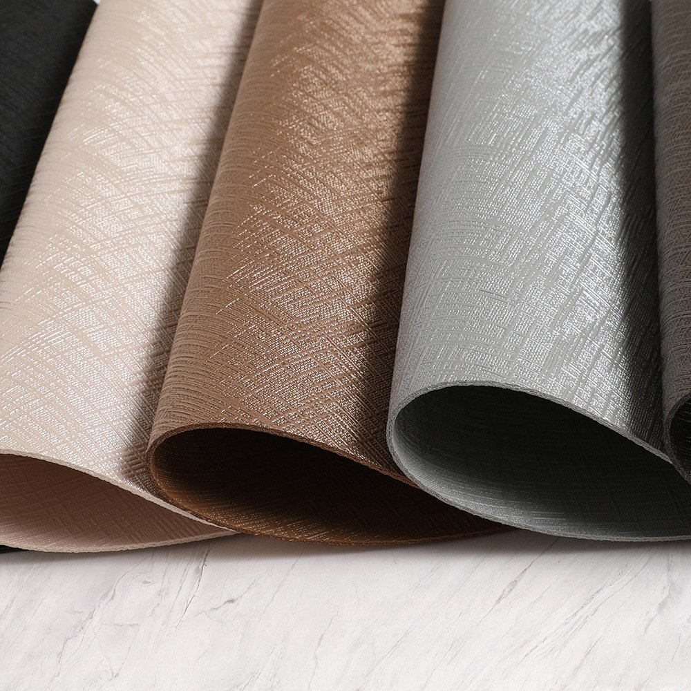 Custom Metallic Grain Teardrop Leather Placemat detail