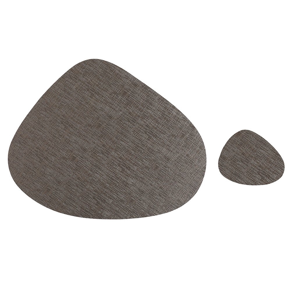 Custom Metallic Grain Teardrop Leather Placemat detail
