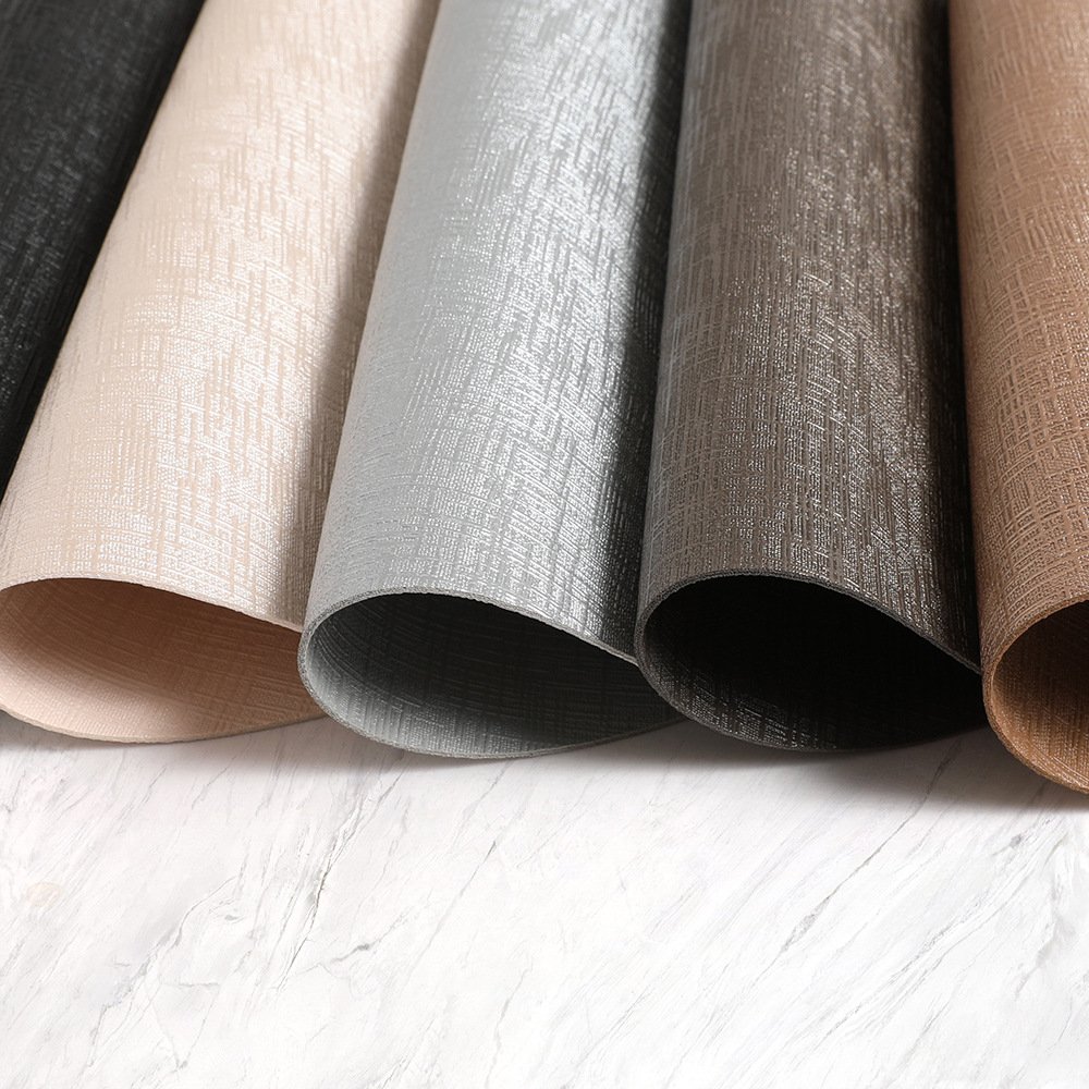 Custom Nappa Texture Round Leather Placemat detail