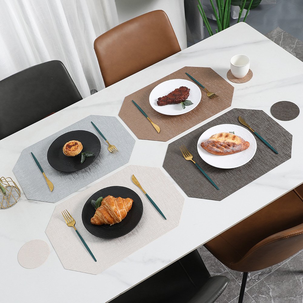 Custom Polygon Leather Placemat detail