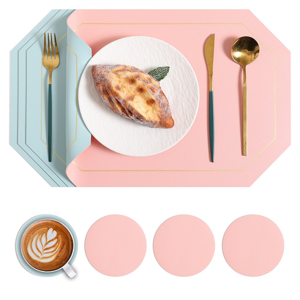 Custom European-Style Irregular Leather Placemat detail