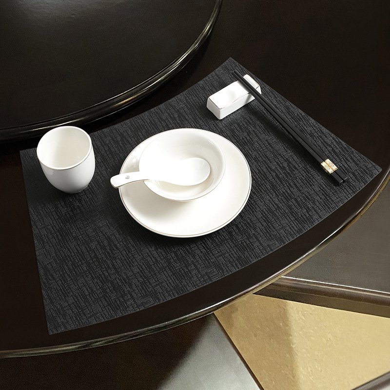 Custom Metallic Grain Fan-Shaped Leather Placemat detail